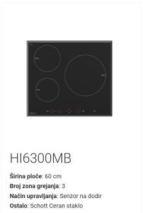 TESLA indukcijska ploča HI6300MB