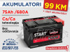 Start EXTRA 75Ah/680A - 99 KM sa dostavom!