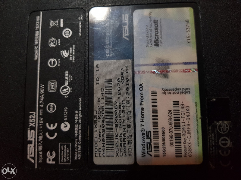 ASUS X52J i3 8GB RAM