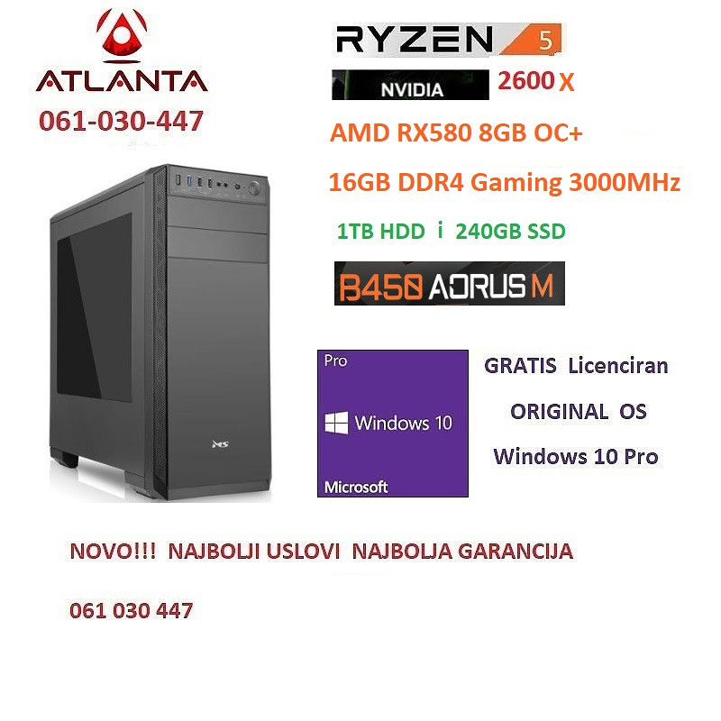 AMD Ryzen 5 3600/16GB DDR4/RX 6600 /480 GAMING PC
