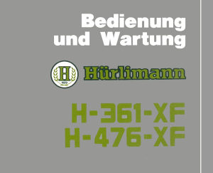 Hurlimann 361 XF - 476 XF Uputstvo za rukovanje
