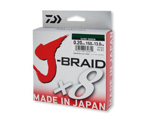 Daiwa J-BRAID X8 0.18mm 150m DARK GREEN 12751-018
