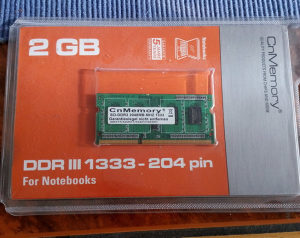 Memorija za laptop DDRIII 2GB 1333