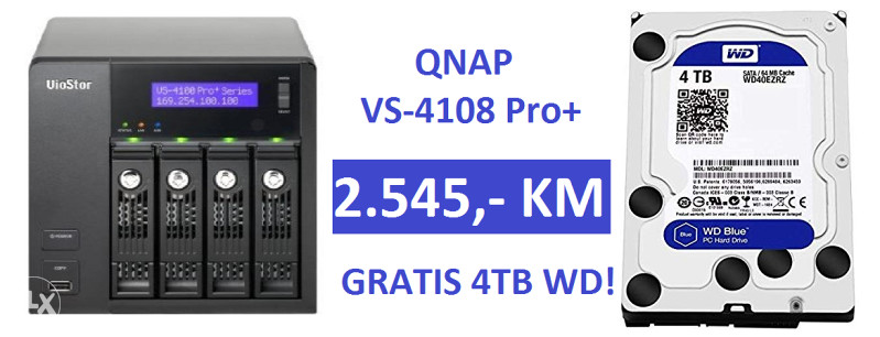 QNAP VS-4108 Pro+ NVR --> GRATIS 4TB WD!