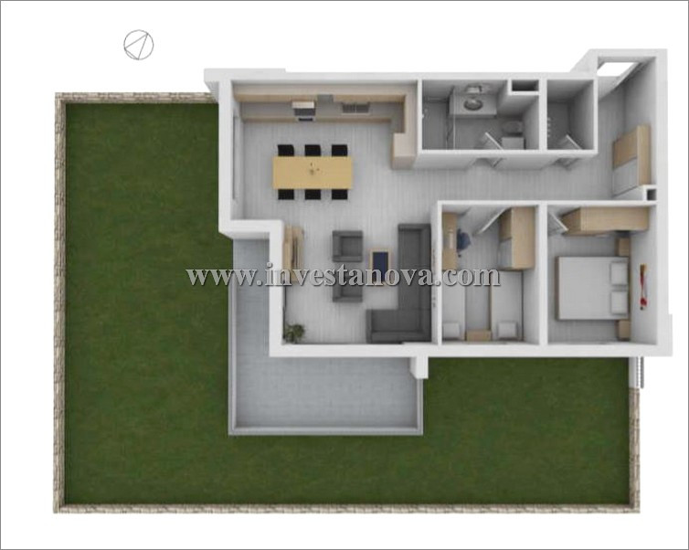 Dvosoban stan u centru 67,58m2 i velikom terasom 107m2