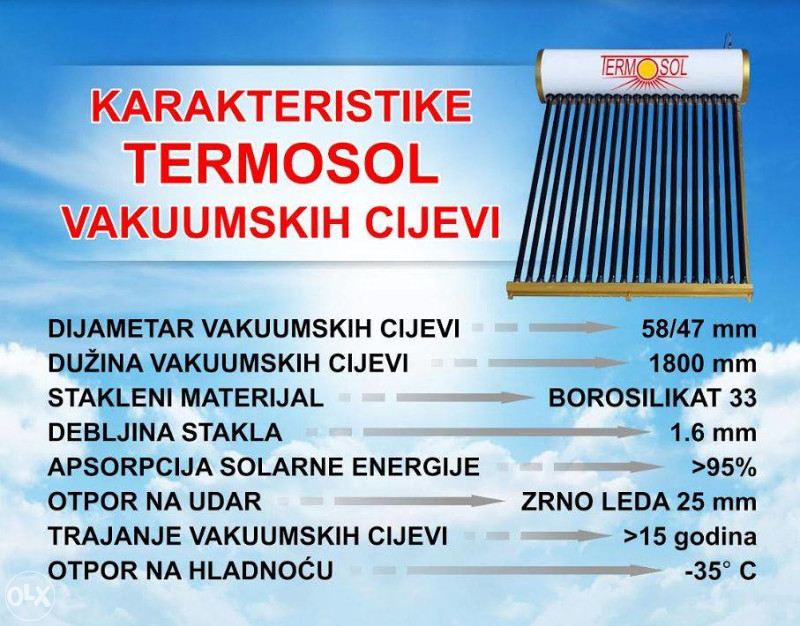 Solarni vakumski kolektor za grijanje vode
