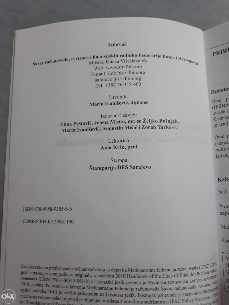 PRIRUČNIK S KODEKSOM ETIKE ZA PROFESIONALNE RAČUNOVOĐE