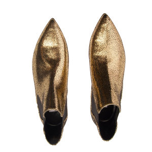 SEMILLA ženske cipele kožne sa metalik zlatnim efektom
