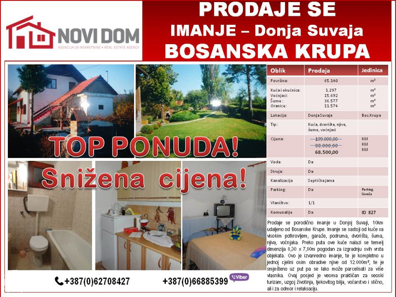 ! Imanje DONJA SUVAJA BOS.KRUPA Kuće OLX.ba