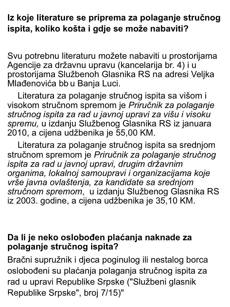 Strucni, drzavni ispit (BL) za rad u javnoj upravi