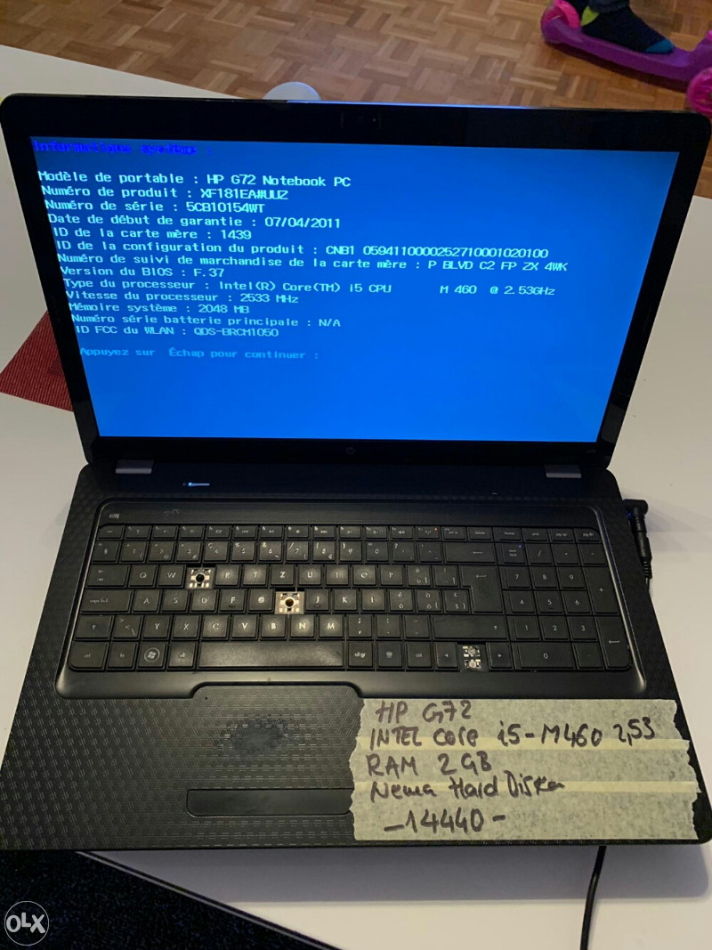 Hp G72 intel core i5-M460 2,53ghz Laptopi