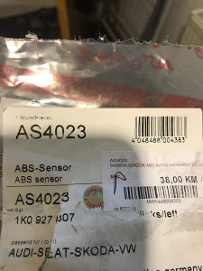 Senzor ABS 1k0 927 807 zadnji lijevi
