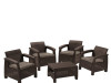 Vrtna garnitura rattan Corfu Quattro smeđa 9121-599