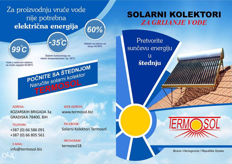 Solarni vakumski kolektor za grijanje vode