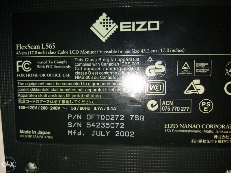 EIZO Flex Scan L565 17 inch LCD monitor