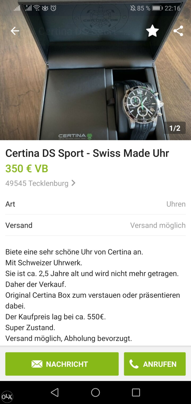Certina DS Sport Precidrive sat rucni
