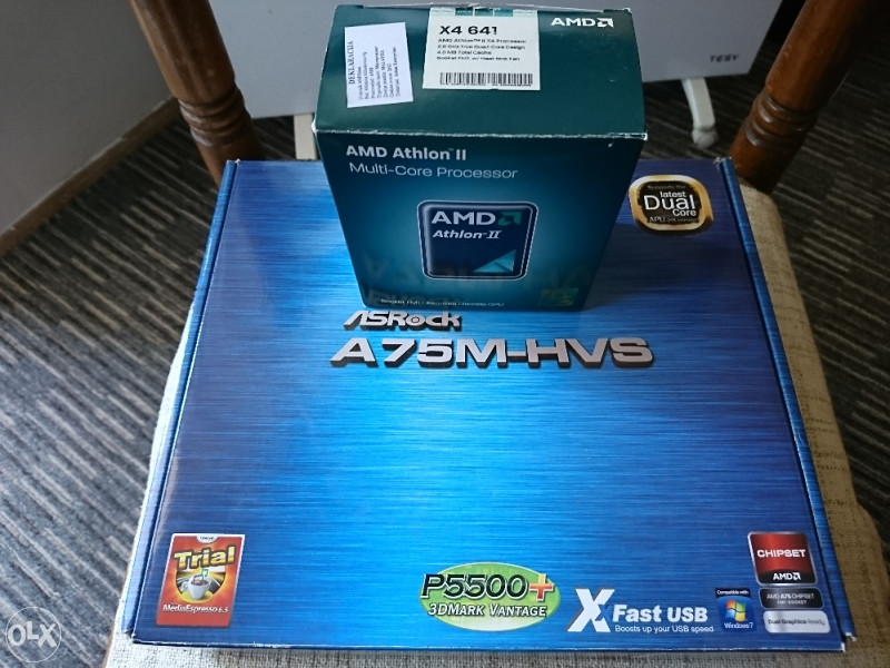 Asrock A75M-HVS FM1 MB, AMD X641 CPU, 8GB DDR3