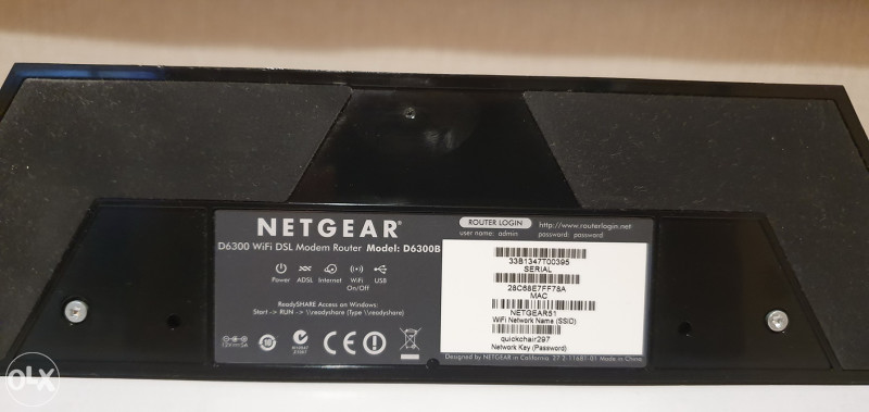 NETGEAR D6300B AdslDualBandWiFiAC1600GigaBitModemRouter