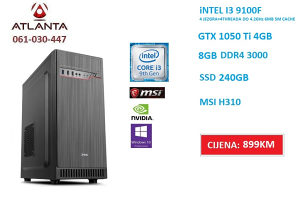 i3 9100f 9100/8GB DDR4/240GB SSD/GTX 1050Ti/GAMER