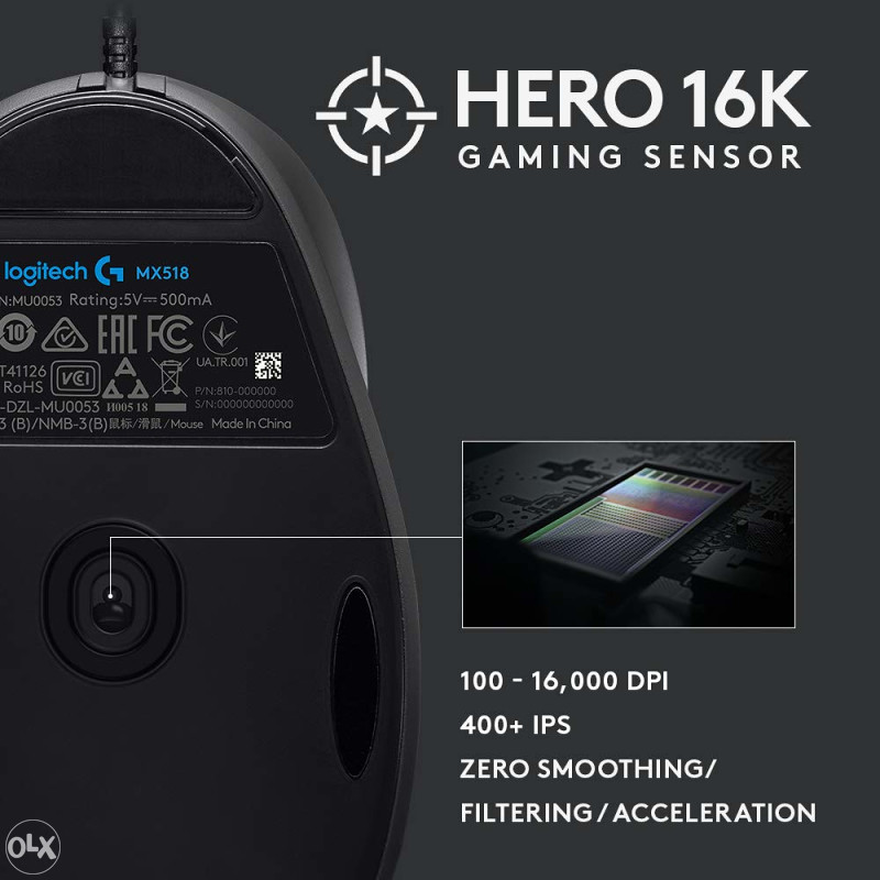 Logitech MX518 2018 - Hero sensor MX 518 mis
