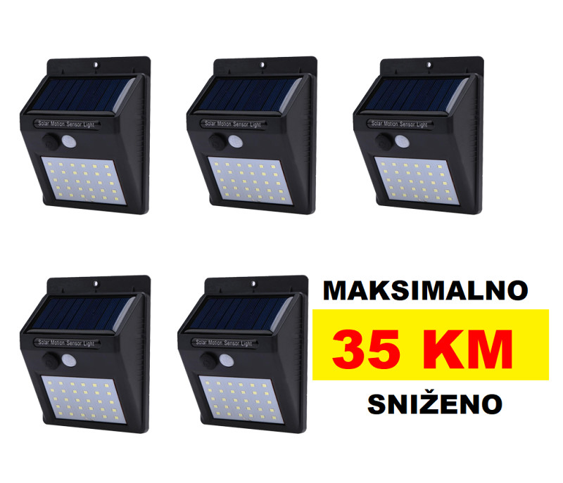 5 x LED Solarni Reflektor sa Senzorom pokreta