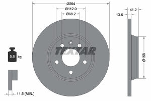 Diskovi Zadnji VW T4/Sharan (Textar)