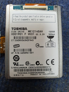 HDD Toshiba MK1214GAH 120GB Internal 4200RPM 1.8"