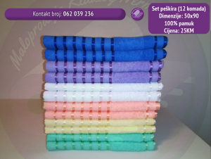 PEŠKIRI (12 komada ) 100% pamuk