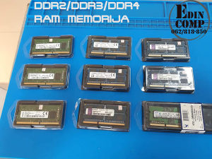 RAM MEMORIJA ZA LAPTOP DDR2/DDR3/DDR4
