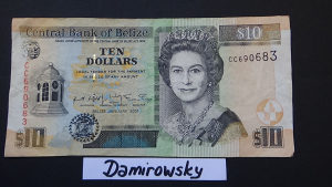 Belize 10 dolara 2001