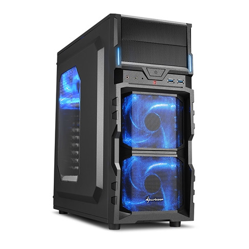Gaming kuciste Sharkoon VG5-W Blue ATX 2xUSB 3.0