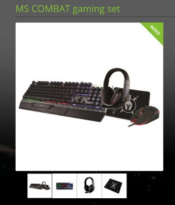 MS Combat RGB gaming set: Tastatura+mis+slusalice+podloga