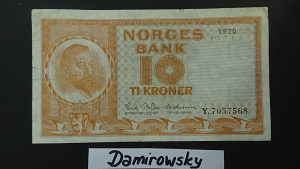 Norveška 10 kruna 1970