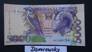 Republika Sao Tome i Principe 5 000 dobrasa 1996 UNC
