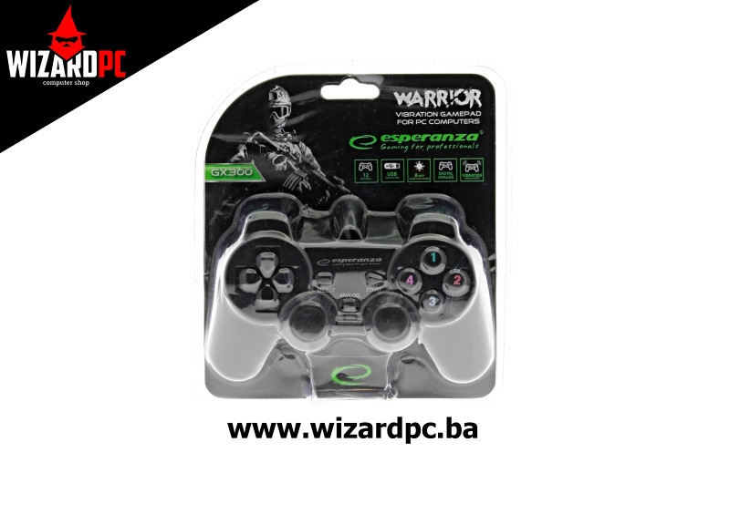  Esperanza EG102 WARRIOR Gamepad with vibrations for PC / PS3,  USB : Video Games