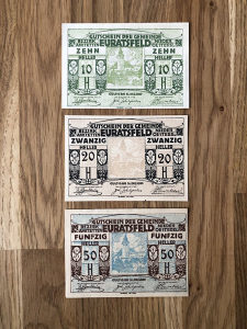 Novčanice Notgeld Austrija, tri iz serije (2)