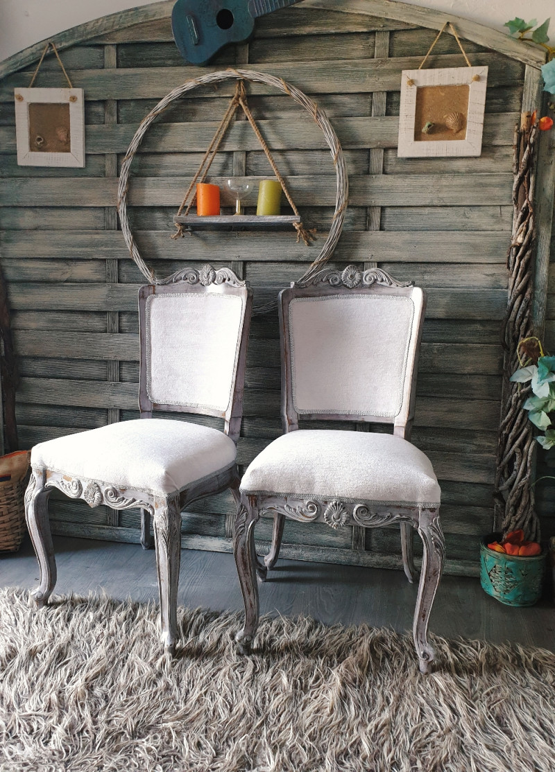 2 unikatne stilske stolice- vintage retro shabby chic