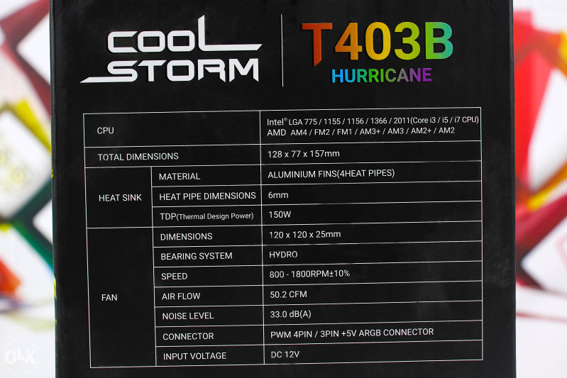 Cooler za CPU AbkoNcore CoolStorm T403B Hurricane RGB